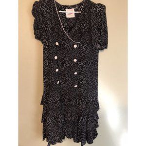 Britland Vintage Black And White Polka Dotted Dress Size 11/12
